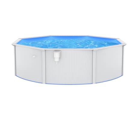 vidaXL Piscine ronde avec parois en acier 460x120 cm Blanc