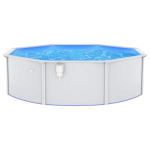 vidaXL Piscine ronde avec parois en acier 460x120 cm Blanc