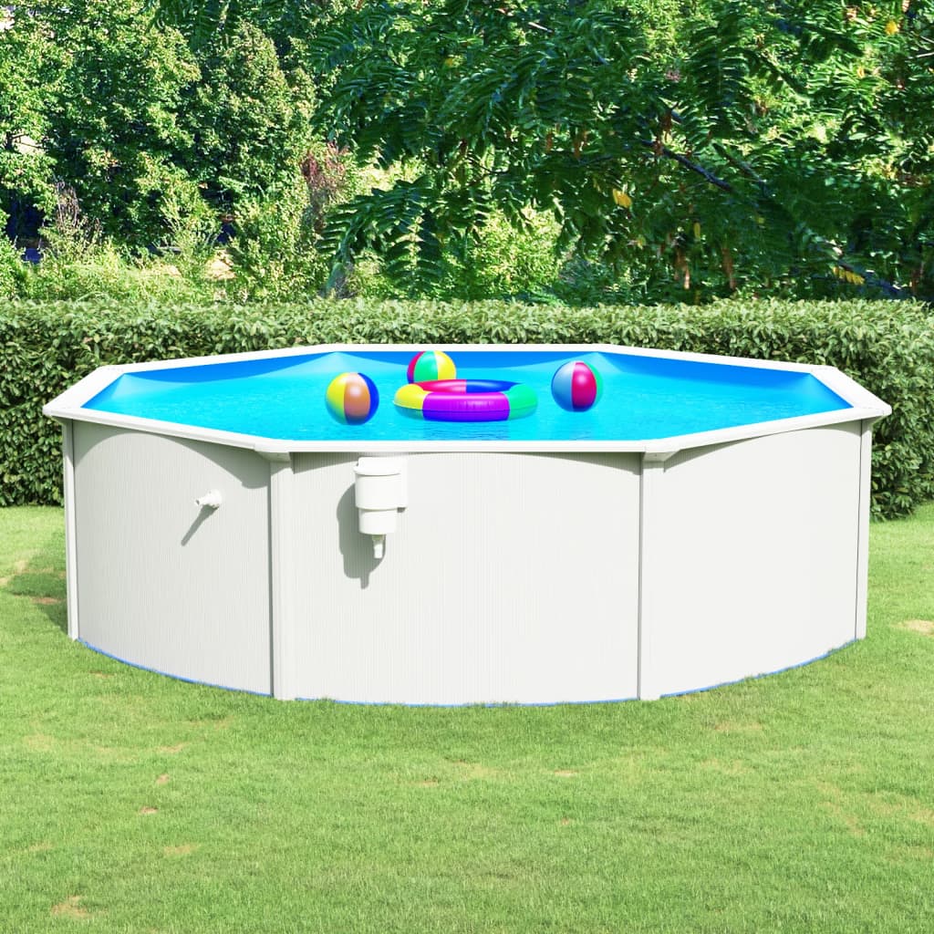 Pool mit Stahlwand Rund 460×120 cm Weiß kaufen