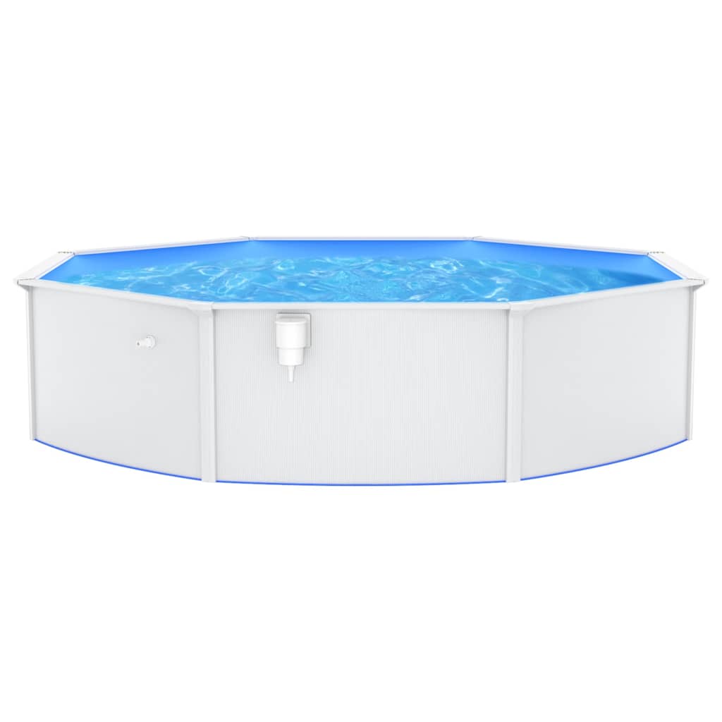 vidaXL Zwembad met stalen wand rond 550x120 cm wit afbeelding