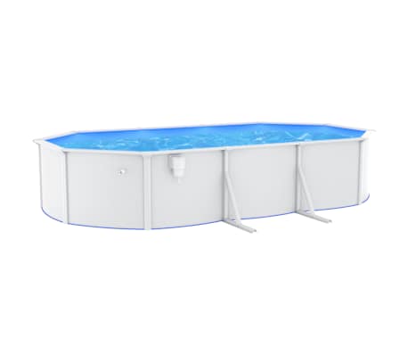 vidaXL Zwembad met stalen wand ovaal 610x360x120 cm wit