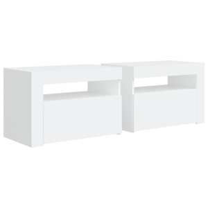 Noční stolky 2 ks s LED osvětlením bílé 60 x 35 x 40 cm - obrázek 3