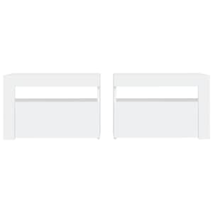 Noční stolky 2 ks s LED osvětlením bílé 60 x 35 x 40 cm - obrázek 4