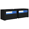vidaXL LED-tuledega &ouml;&ouml;kapid 2 tk, must, 60x35x40 cm