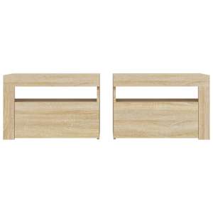 Noční stolky 2 ks s LED osvětlením dub sonoma 60 x 35 x 40 cm - obrázek 4