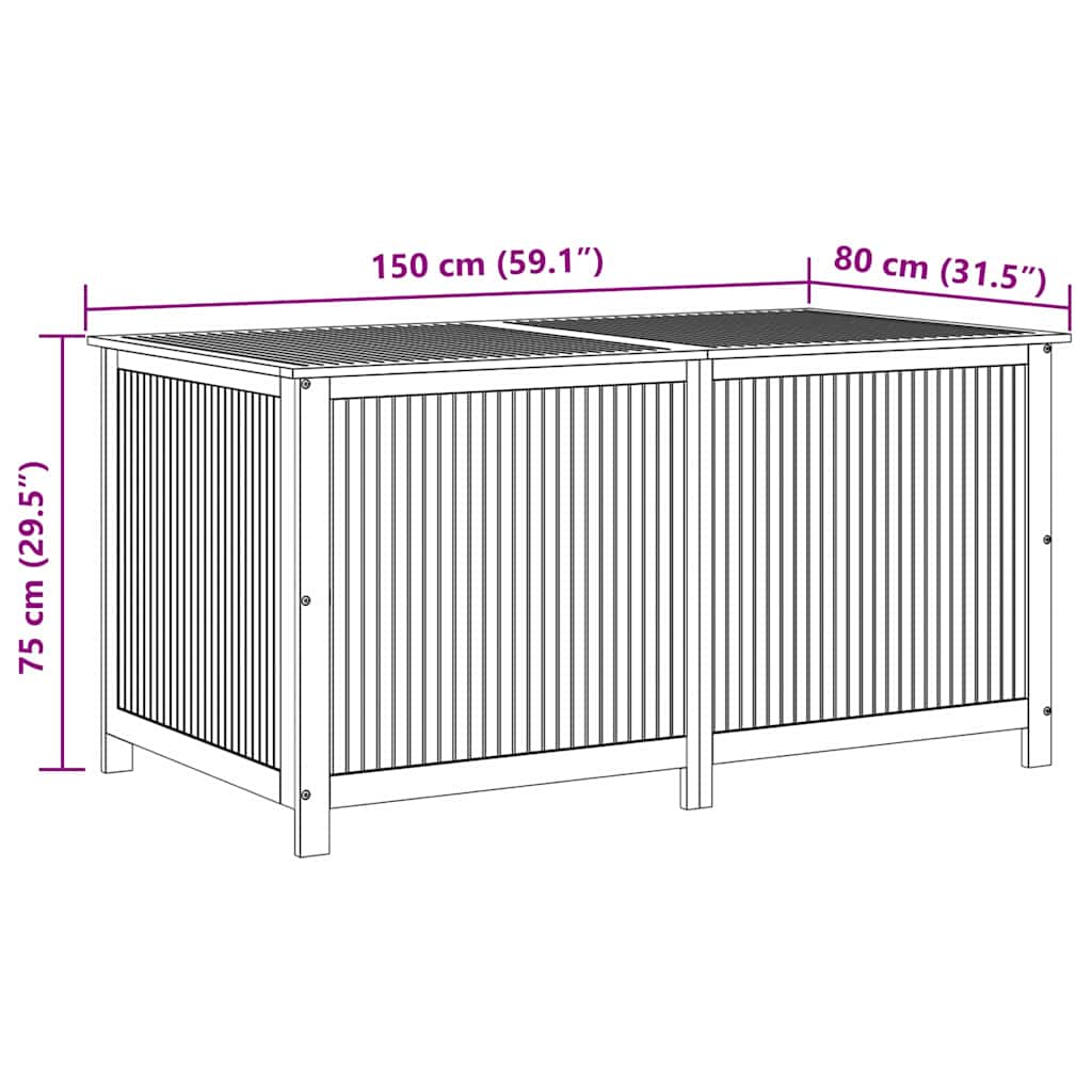Tuinbox 150x80x75 cm massief acaciahout image 12