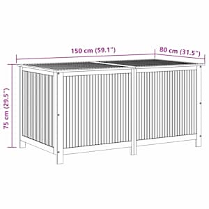 Zahradní úložný box 150 x 80 x 75 cm masivní akáciové dřevo - obrázek 12