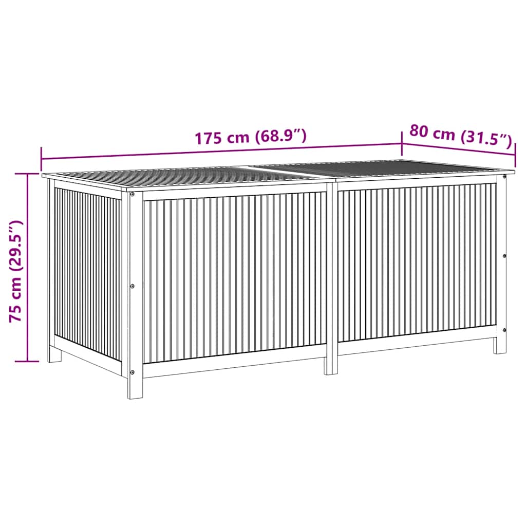 Tuinbox 175x80x75 cm massief acaciahout image 12