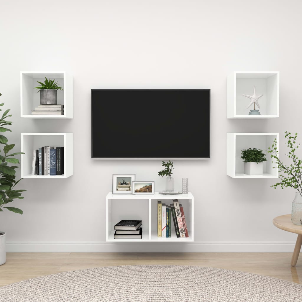 KALLAX – Ensemble de meuble TV mural 5 pcs 6 boxes Blanc | meublestv.fr 2