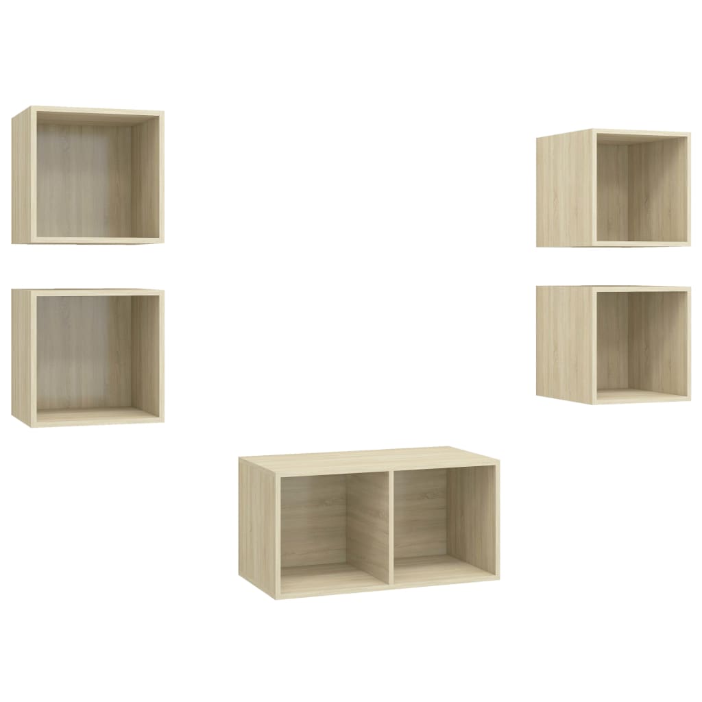 

vidaXL 5 Piece TV Cabinet Set Sonoma Oak Engineered Wood