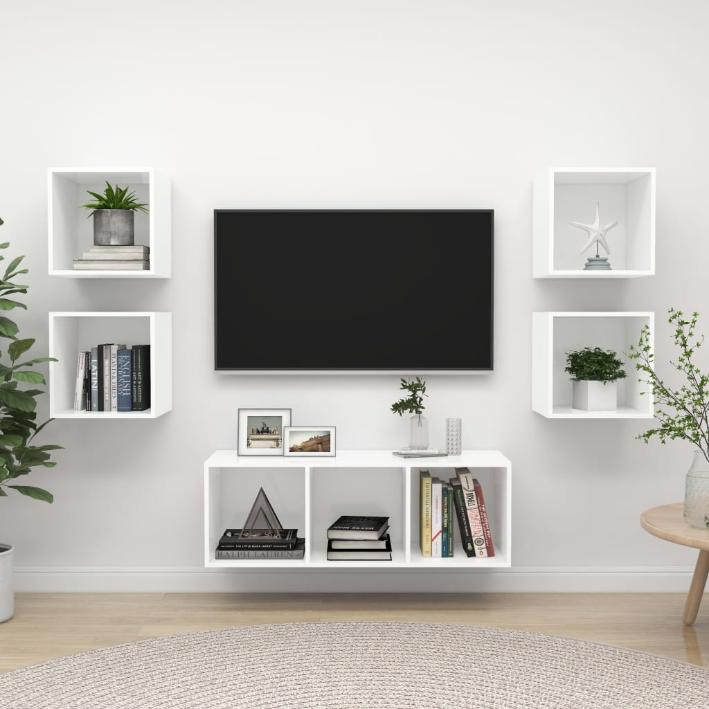 KALLAX – Ensemble de meuble TV mural 5 pcs 7 boxes Blanc | meublestv.fr 2