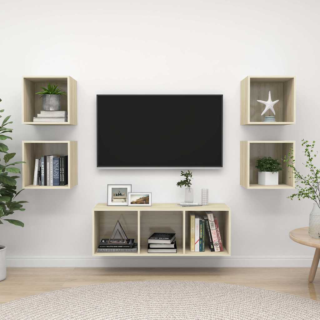 vidaXL 5-cz. zestaw szafek TV, d�b sonoma, materia� drewnopochodny