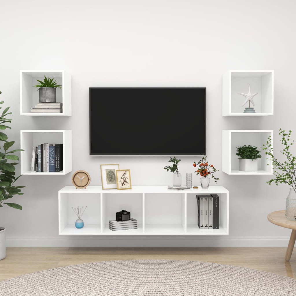 KALLAX – Ensemble de meuble TV mural 5 pcs 8 boxes Blanc | meublestv.fr 2