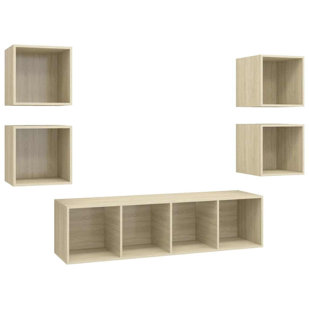 

vidaXL 5 Piece TV Cabinet Set Sonoma Oak Engineered Wood