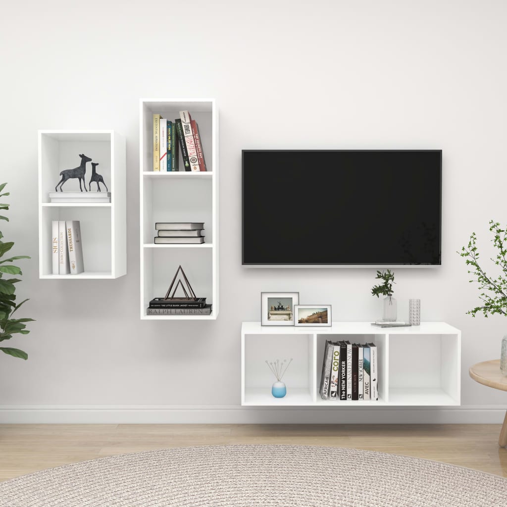 KALLAX – Ensemble de meuble TV mural 3 pcs 8 boxes Blanc | meublestv.fr 2