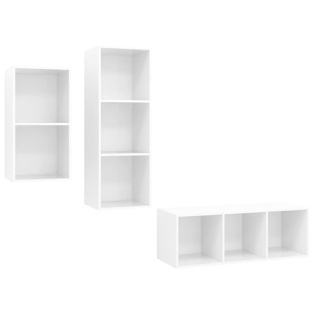 KALLAX – Ensemble de meuble TV mural 3 pcs 8 boxes Blanc brillant | meublestv.fr 3