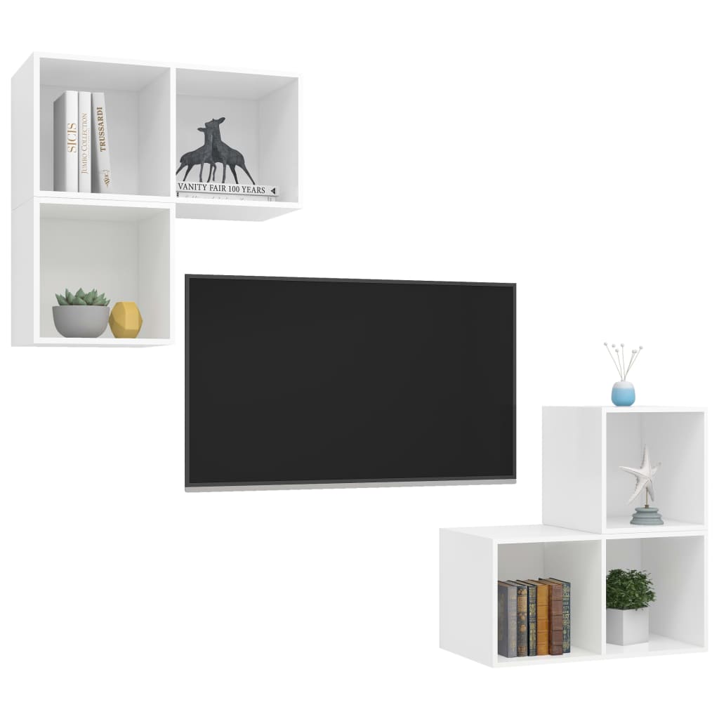 KALLAX – Ensemble de meuble TV mural en L 4 pcs 6 boxes Blanc | meublestv.fr 4