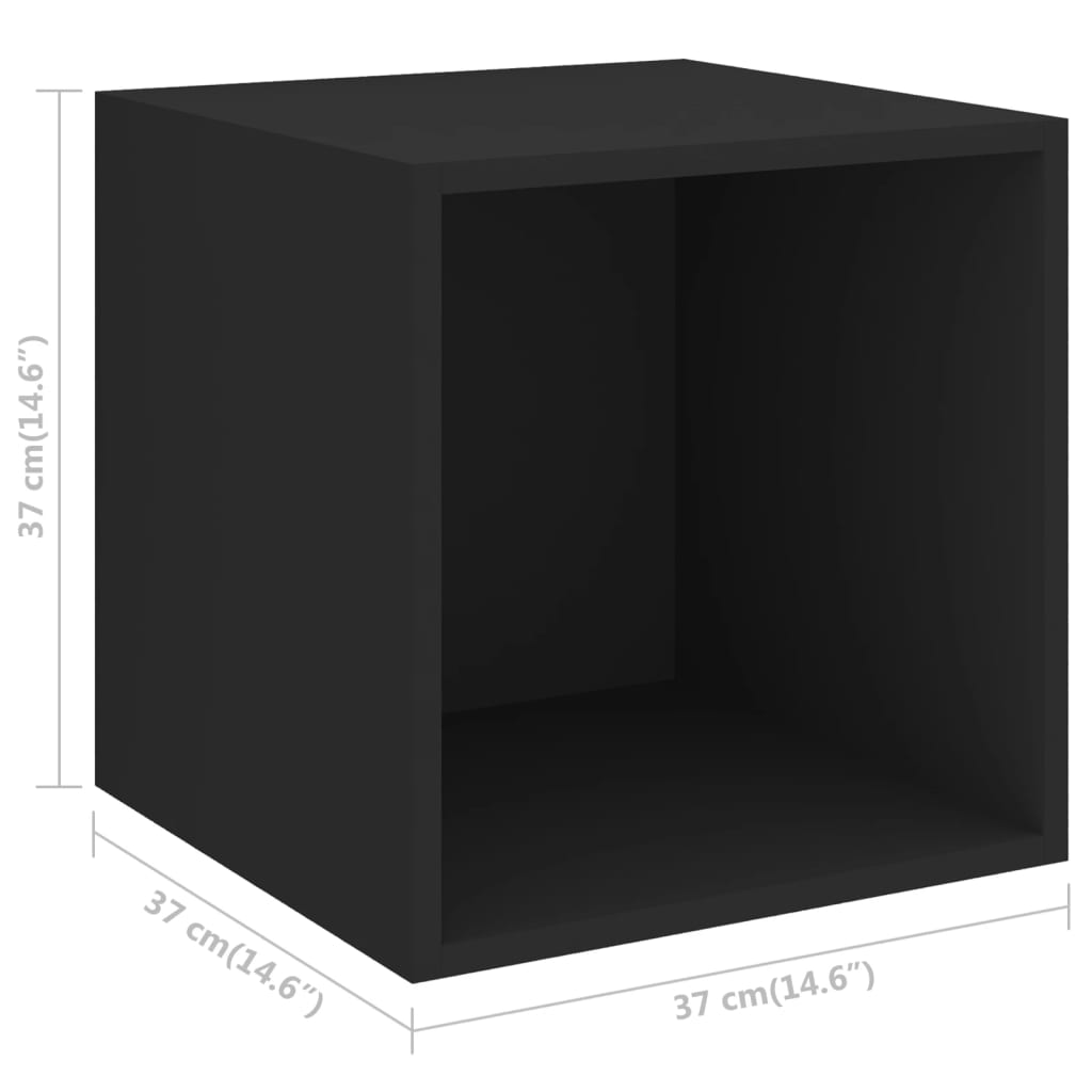 4-delige Tv-meubelset spaanplaat zwart