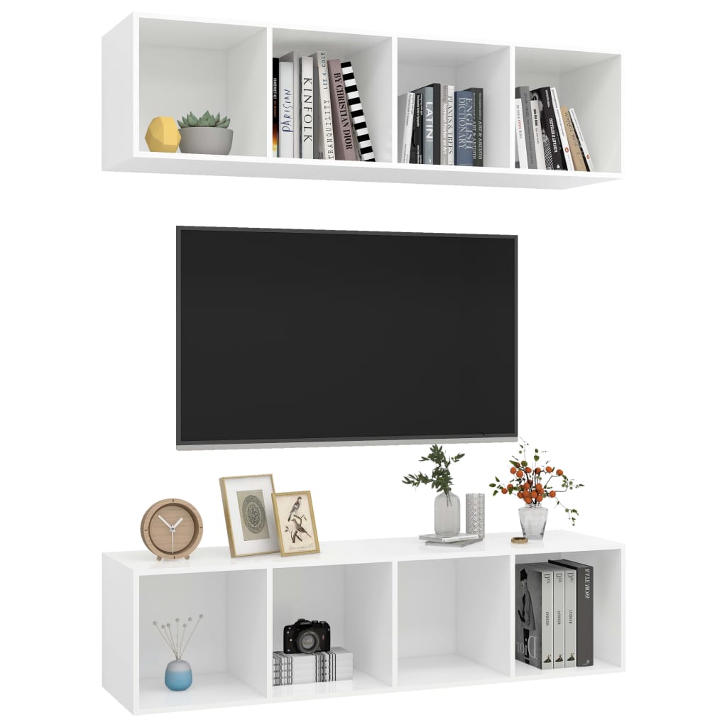 KALLAX – Ensemble de meuble TV mural 2 pcs 8 boxes Blanc | meublestv.fr 4