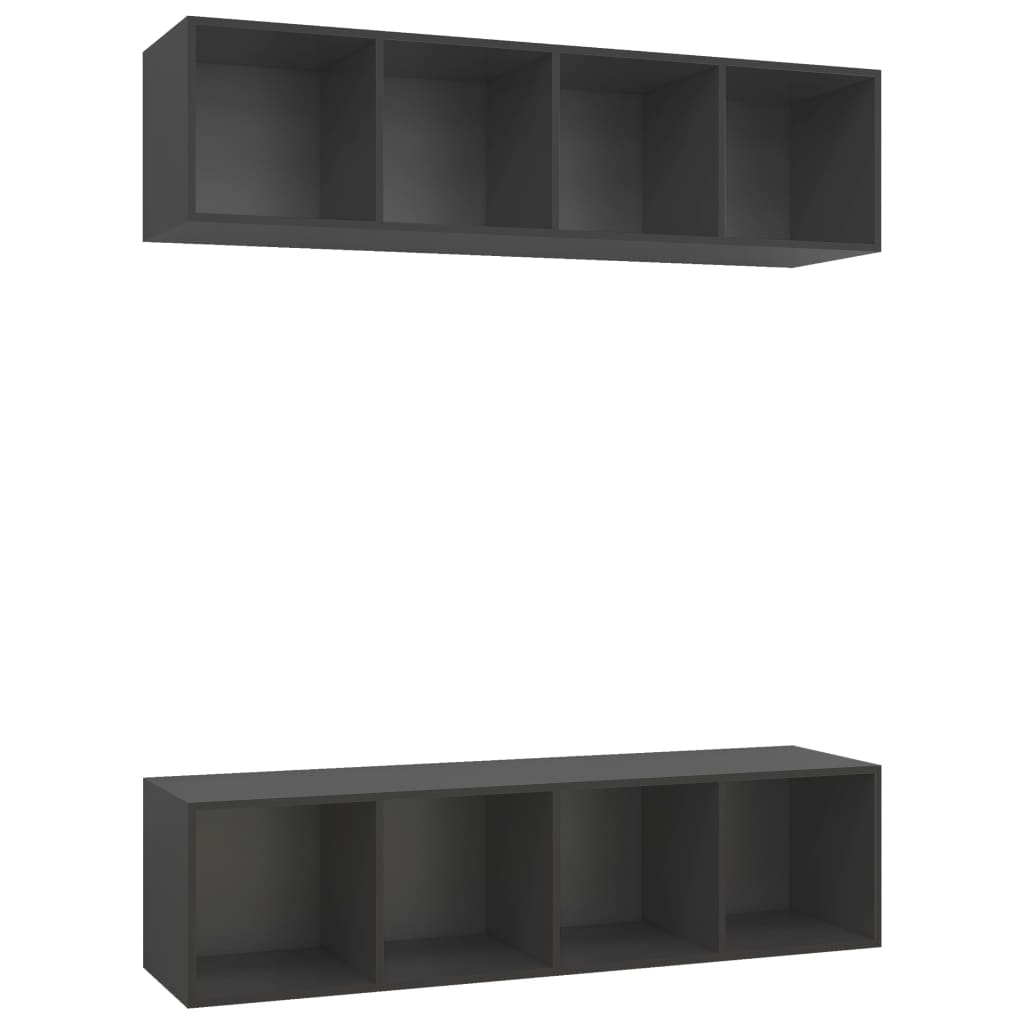 

vidaXL Wall-mounted TV Cabinets 2 pcs Gray Engineered Wood
