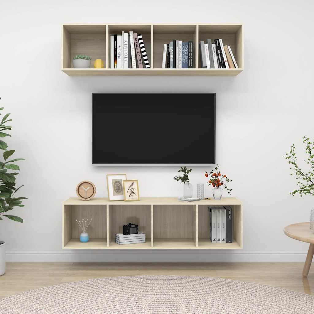vidaXL Wisz�ce szafki TV, 2 szt., d�b sonoma, materia� drewnopochodny