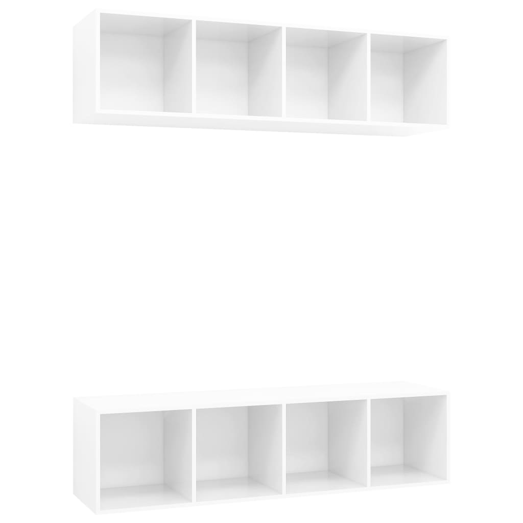 KALLAX – Ensemble de meuble TV mural 2 pcs 8 boxes Blanc brillant | meublestv.fr 3