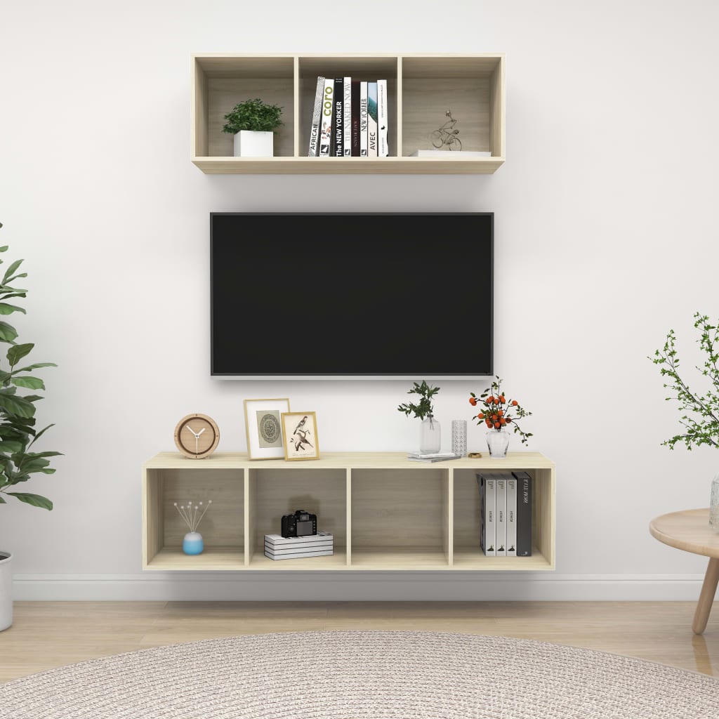 2-tlg. TV-Schrank-Set Sonoma-Eiche Holzwerkstoff kaufen