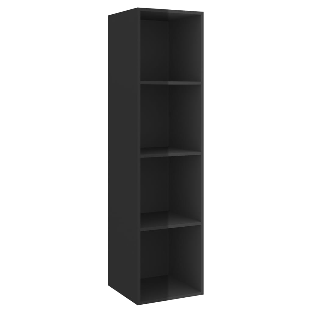 vidaXL 2 Piece TV Cabinet Set High Gloss Black Chipboard