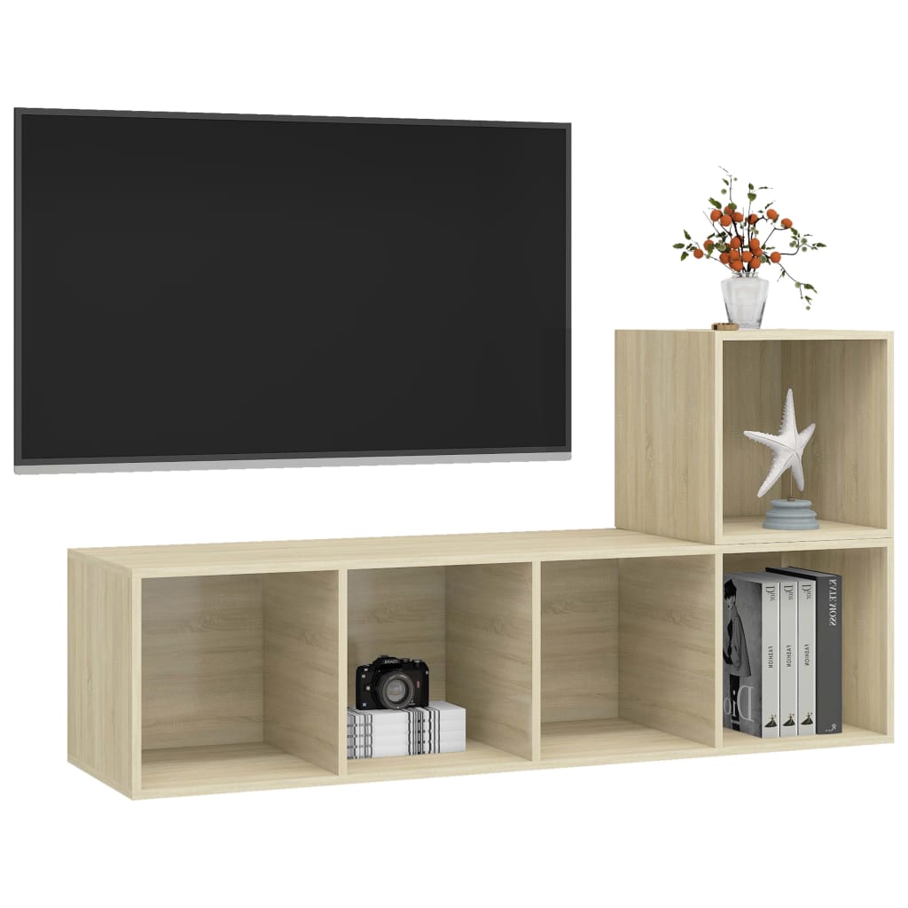 KALLAX – Ensemble de meuble TV mural en L 2 pcs 5 boxes Chêne sonoma | meublestv.fr 4