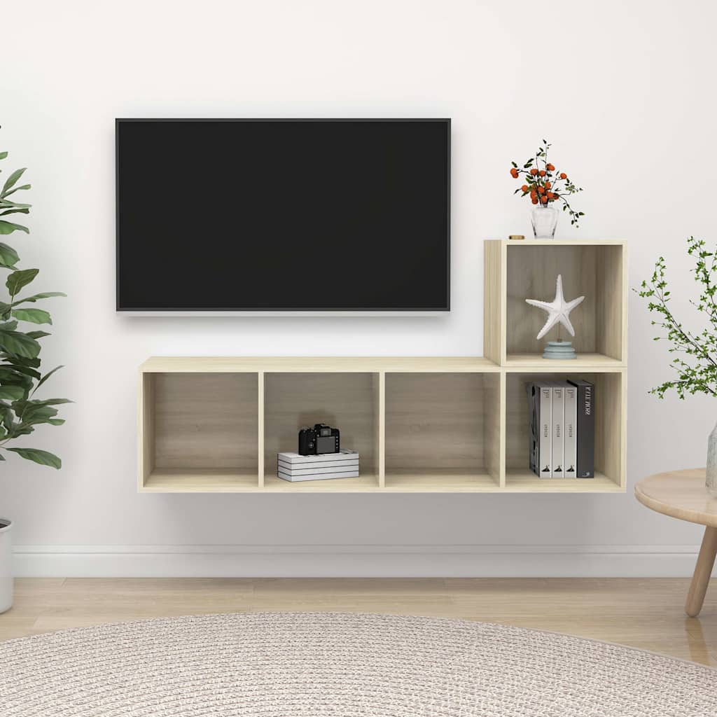 vidaXL 2-cz. zestaw szafek TV, d�b sonoma, materia� drewnopochodny