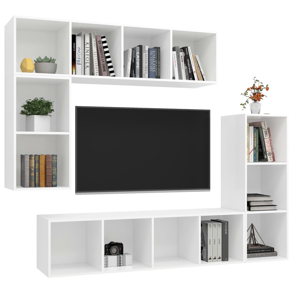 KALLAX – Ensemble de meuble TV mural en L 4 pcs 13 boxes Blanc | meublestv.fr 4
