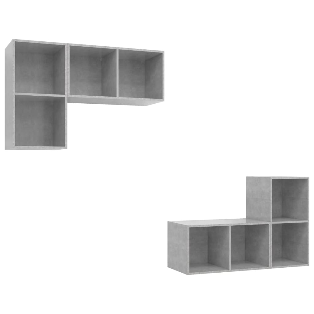 Nástěnné TV skříňky 4 ks betonově šedé dřevotříska
