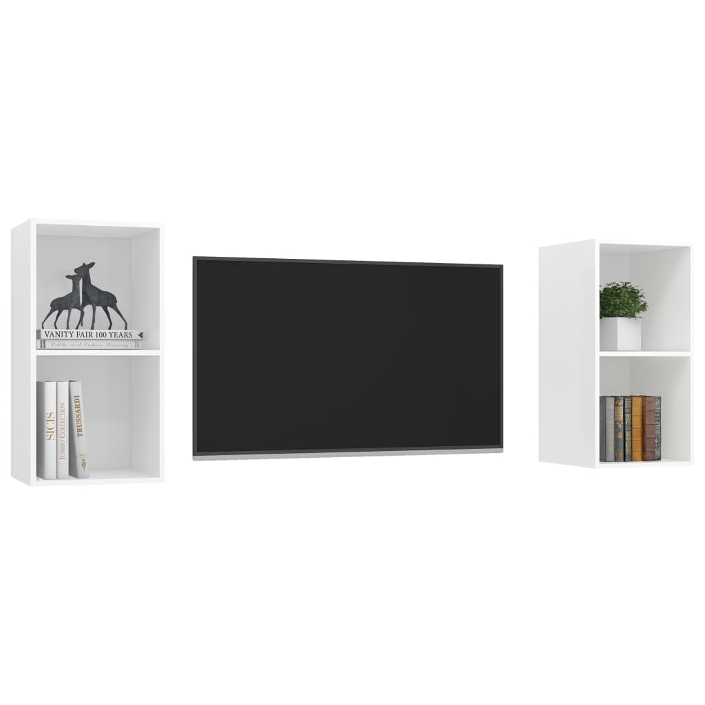 vidaXL Tv-wandmeubelen 2 st bewerkt hout wit