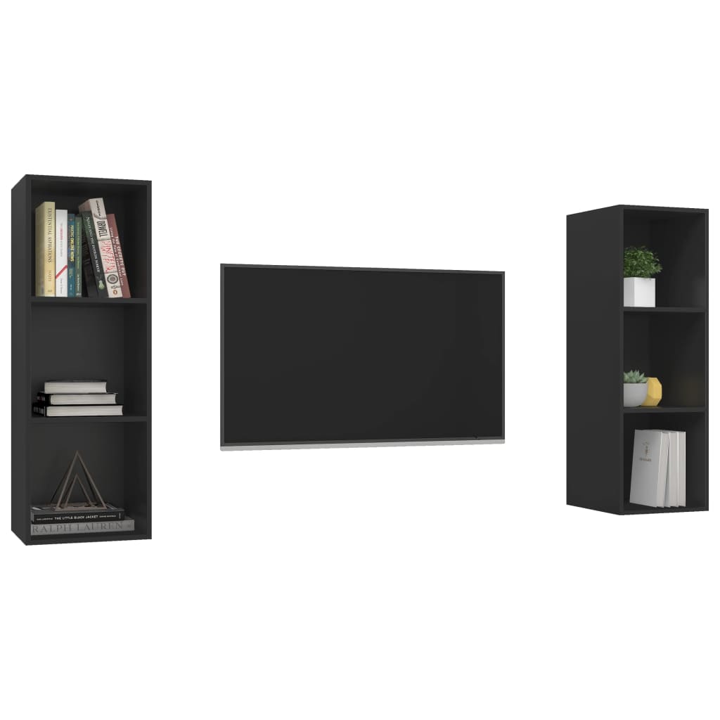 KALLAX – Ensemble de meuble TV mural 2 pcs 6 boxes Noir | meublestv.fr 4