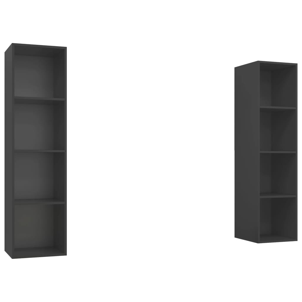 

vidaXL Wall-mounted TV Cabinets 2 pcs Gray Engineered Wood