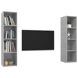 Nástěnné TV skříňky 2 ks betonově šedé dřevotříska - obrázek 3
