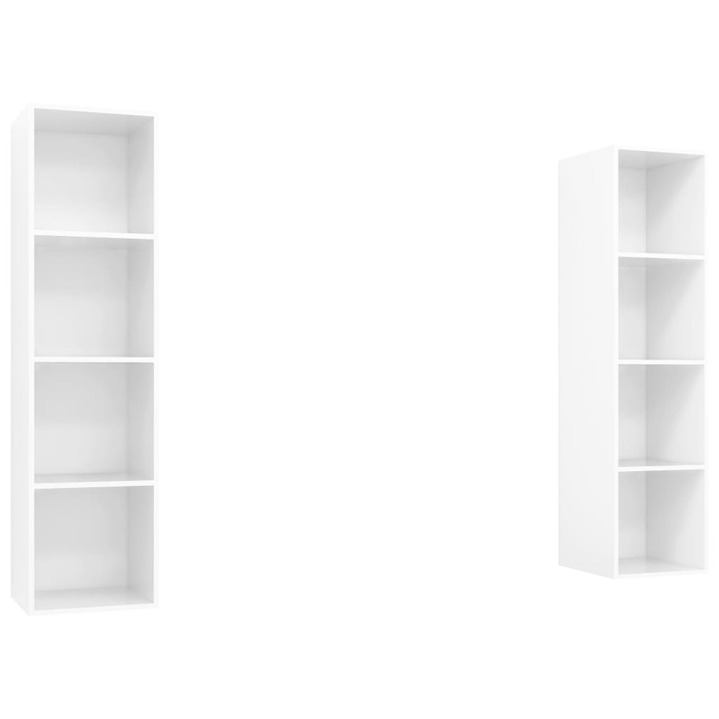 

vidaXL Wall-mounted TV Cabinets 2 pcs High Gloss White Engineered Wood