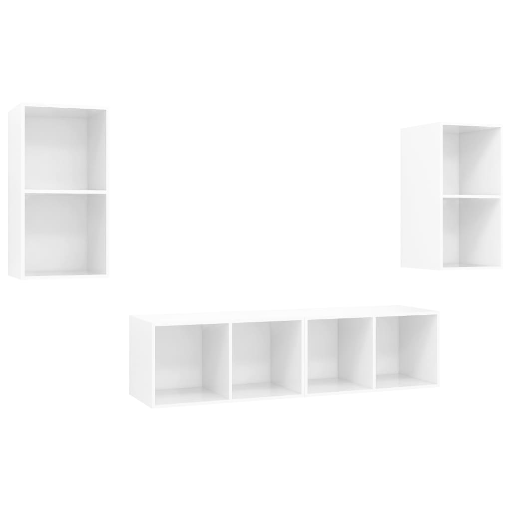 KALLAX – Ensemble de meuble TV mural 4 pcs 8 boxes Blanc brillant | meublestv.fr 2