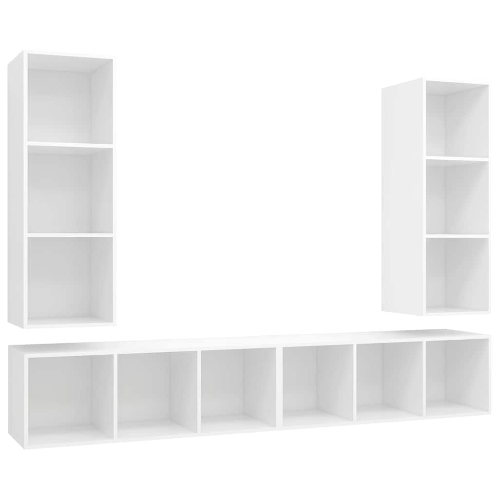vidaXL Nástěnné TV skříňky 4 ks bílé dřevotříska
