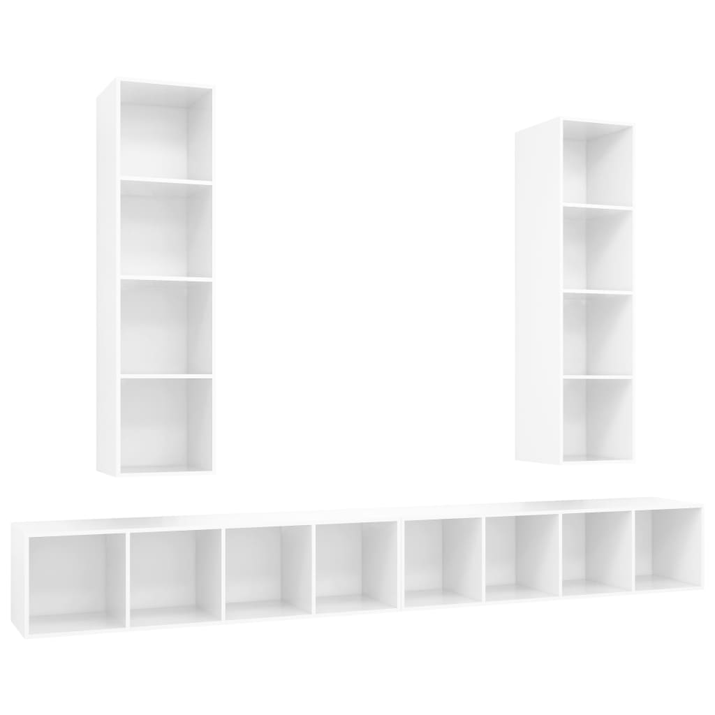 KALLAX – Ensemble de meuble TV mural 4 pcs 16 boxes Blanc brillant | meublestv.fr 3