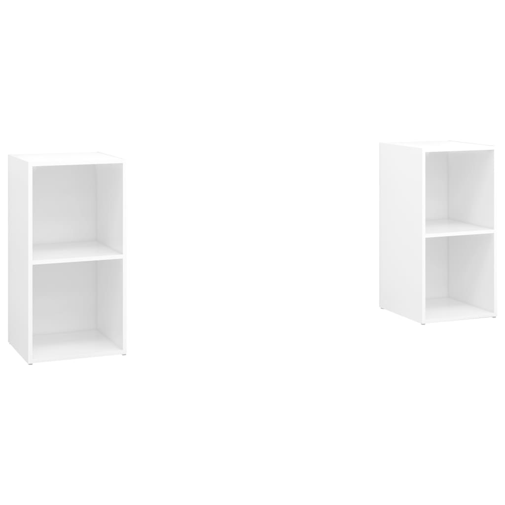 

vidaXL TV Cabinets 2 pcs White 28.3"x13.8"x14.4" Engineered Wood