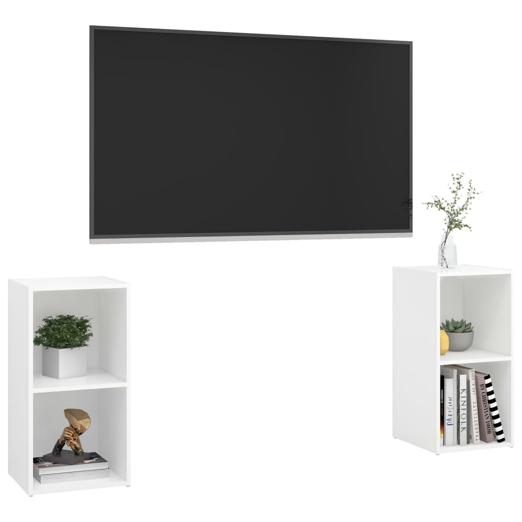 vidaXL 2 db fehér szerelt fa TV-szekrény 72 x 35 x 36,5 cm