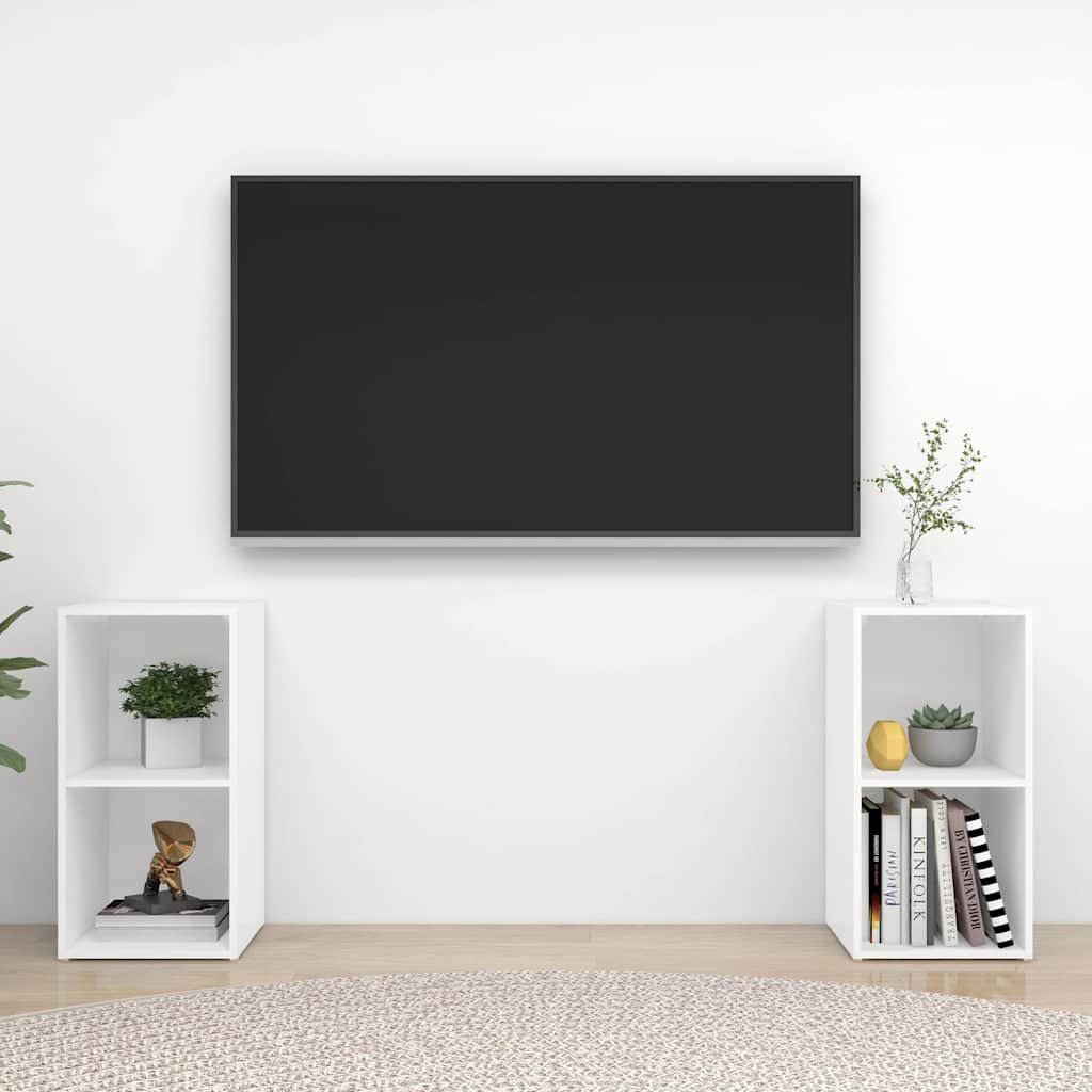 vidaXL Szafki telewizyjne, 2 szt., bia�e, 72x35x36,5 cm