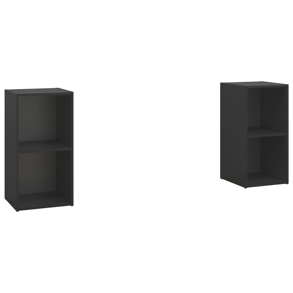 

vidaXL TV Cabinets 2 pcs Black 28.3"x13.8"x14.4" Engineered Wood