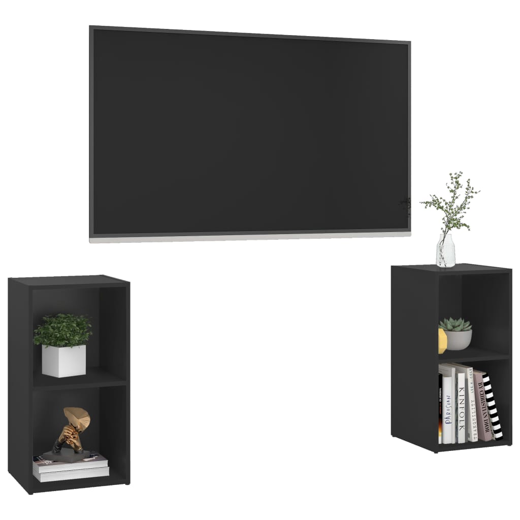 

vidaXL Tv-meubelen 2 st 72x35x36,5 cm spaanplaat zwart