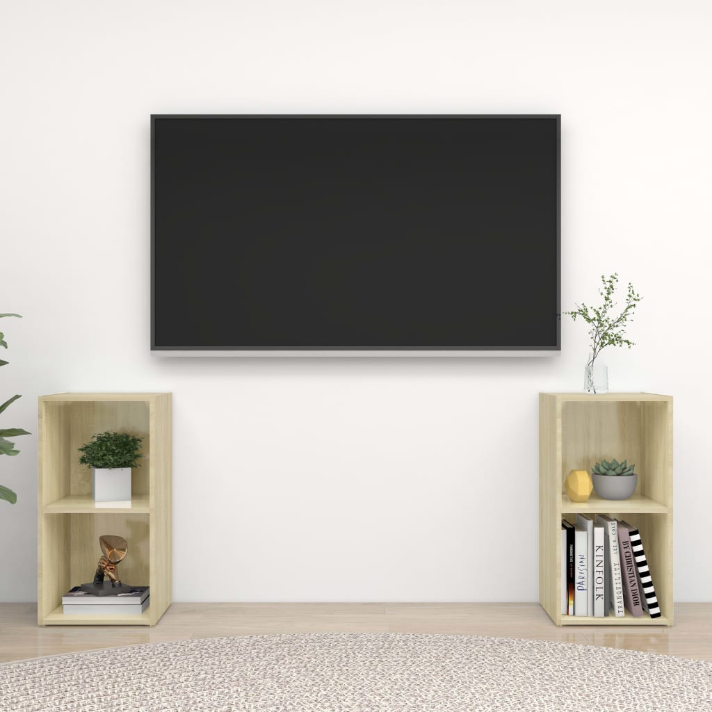 vidaXL Szafki TV, 2 szt., d�b sonoma, 72x35x36,5 cm, p�yta wi�rowa