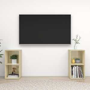 TV skříňky 2 ks dub sonoma 72 x 35 x 36,5 cm kompozitní dřevo - obrázek 1