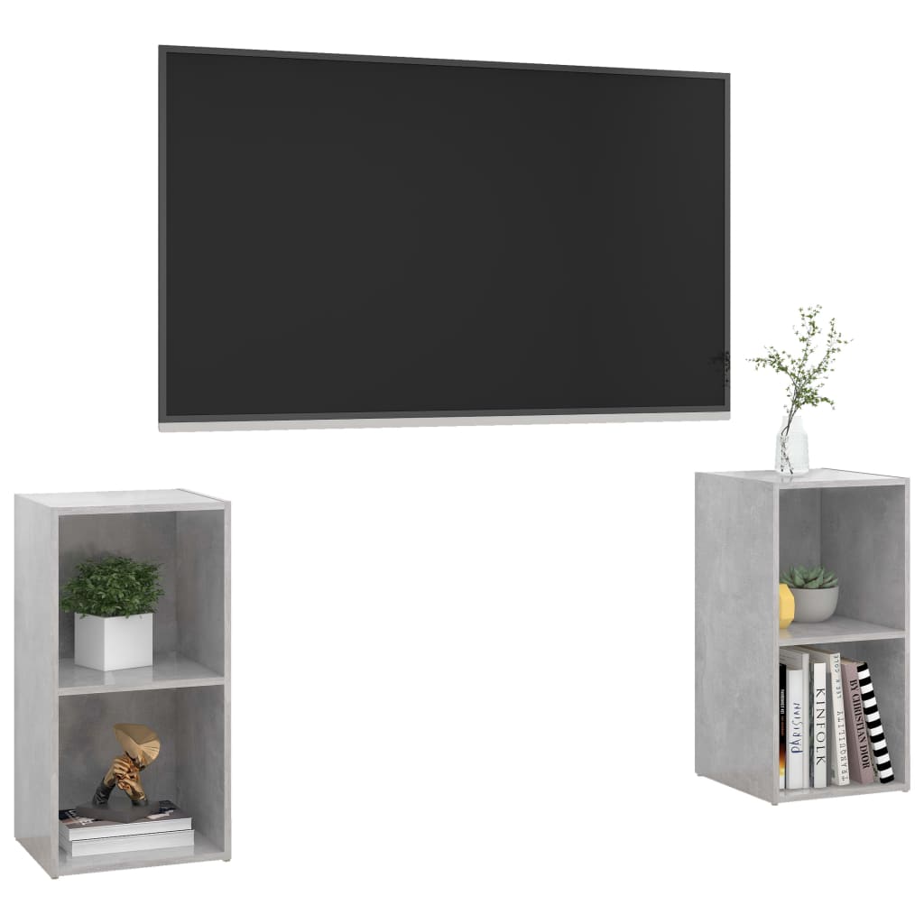 

vidaXL Tv-meubelen 2 st 72x35x36,5 cm spaanplaat betongrijs