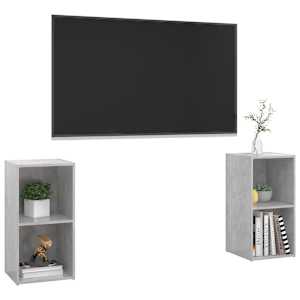 TV skříňky 2 ks betonově šedé 72x35x36,5 cm kompozitní dřevo - obrázek 3