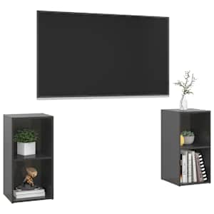TV skříňky 2 ks šedé vysoký lesk 72x35x36,5 cm kompozitní dřevo - obrázek 3